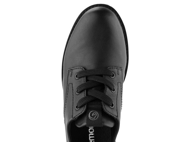 Remonte černé šněrovací polobotky s hrubou podešví a podpatkem D8601-01