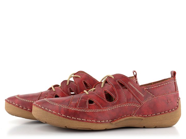 Josef Seibel červené prořezávané polobotky 59706258