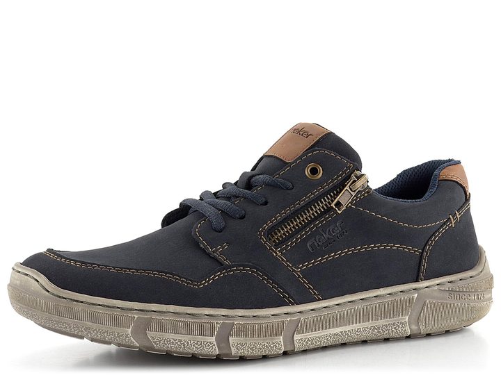 Rieker pánske poltopánky s postranným zipsom tmavo modré 04003-14