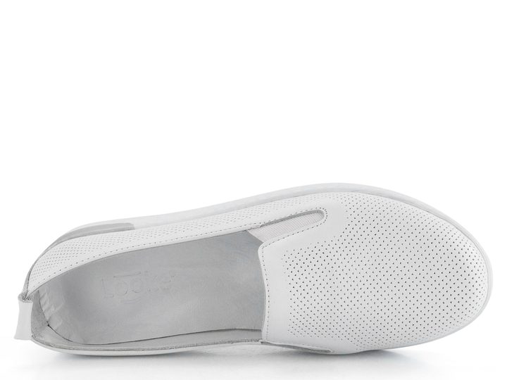 Looke kožené perforované mokasíny/slip-on Celie White L1052_03