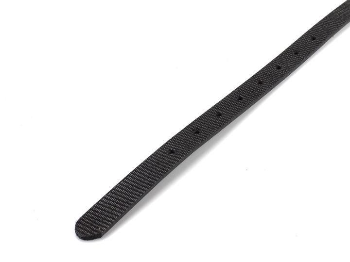 Dámský kožený opasek černý strukturovaný s leštěnou sponou 184-603