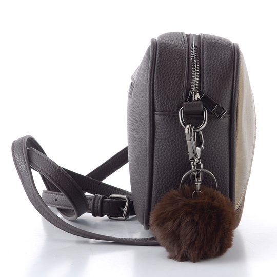 Remonte sešívaná crossbody kabelka s přívěškem hnědá/bronz Q0674-25