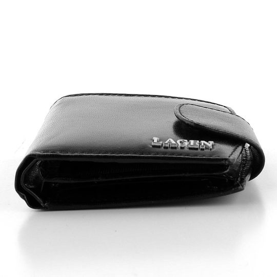 Kožená menší peněženka se zápinkou Black 50465