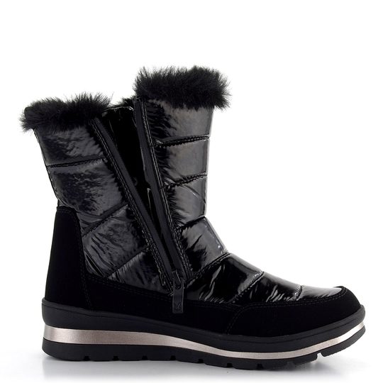 Caprice vyteplená šnurovacia členková obuv Black Comb 9-26433-41