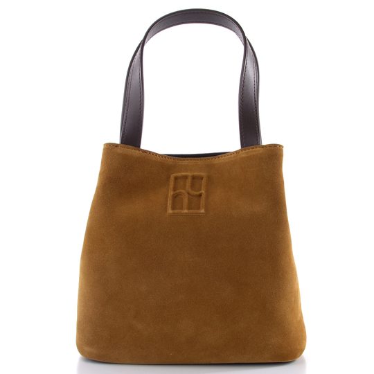 Högl luxusní malá crossbody kabelka camel/chocplum 2-145522-1121