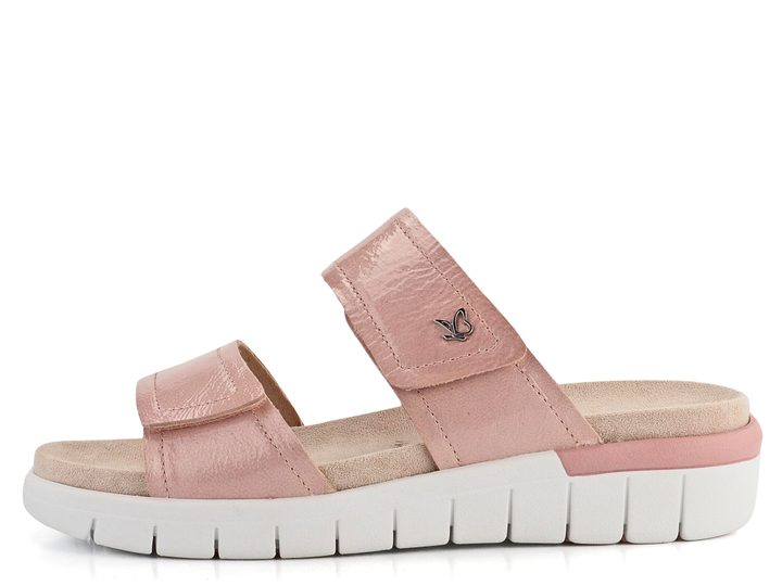 Caprice kožené šľapky s vymeniteľnou stielkou ružové 9-27200-42