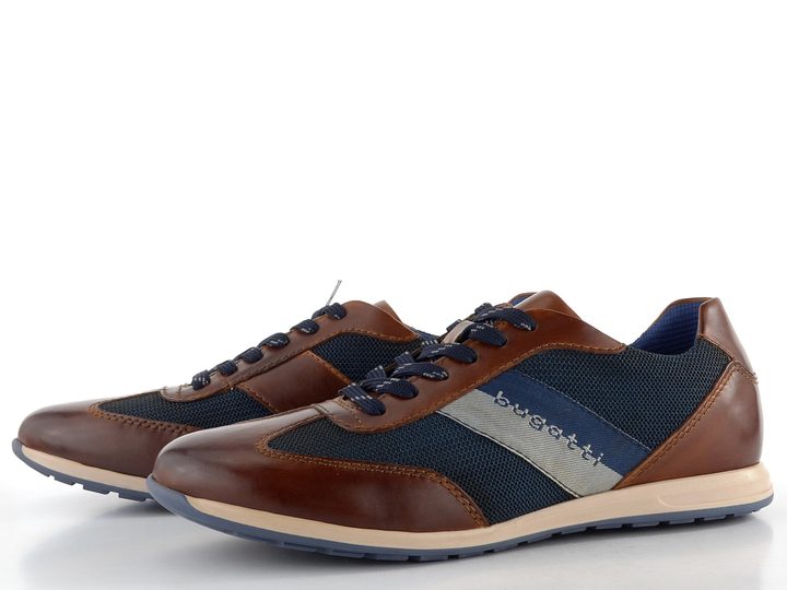 Bugatti kombinované polobotky modro-hnědé 311-A9Q05-4069