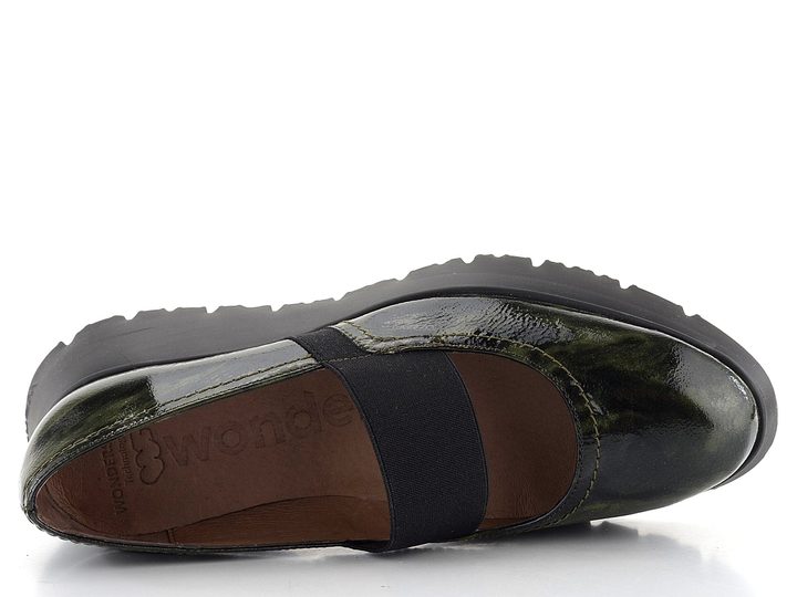 Wonders lakované slip-on polobotky na klínku Alga C-7311