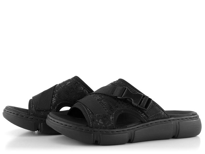 Rieker čierne šľapky s prackou 68990-01