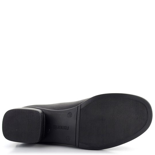 Remonte elegantná členková obuv na nízkom podpätku čierna R8878-01