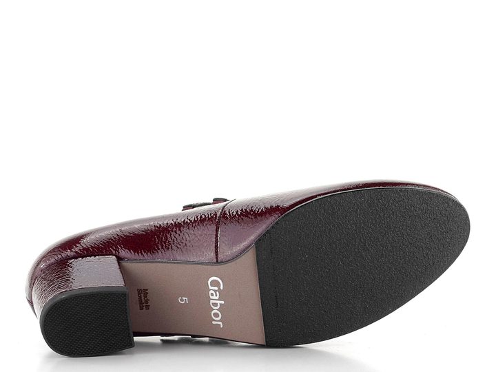 Gabor vínové lakované lodičky s priehlavkovými pásikmi 52.212.88