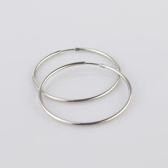 Ocelové náušnice kruhy 50 mm