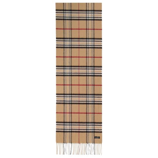 Fraas kašminkový šál s károvaným vzorem camel 625391-180