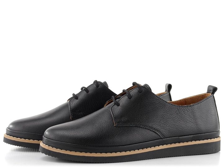 Looke hladké polobotky Leona dark black  L0687_24