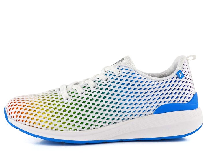 Rieker Revolution tenisky na šněrování bílé/duhové 40101-90