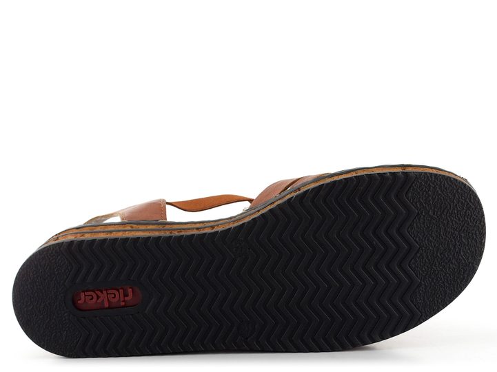 Rieker hnědé sandály na klínku 62918-22