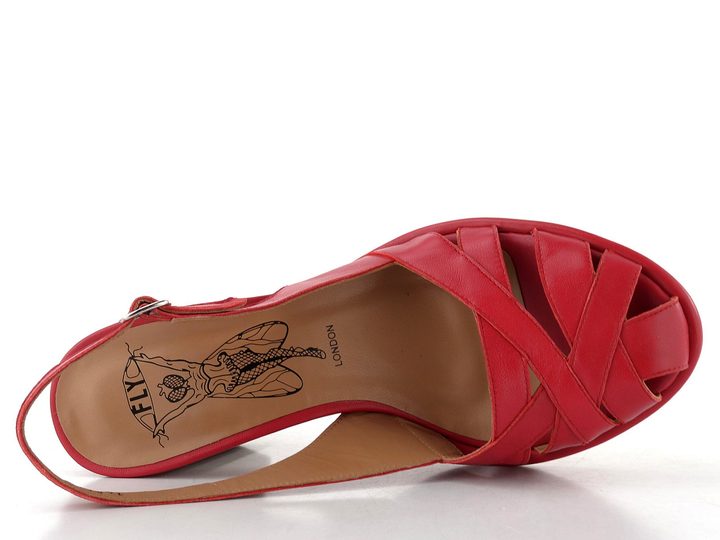 Fly London sandály na podpatku červené P145448002