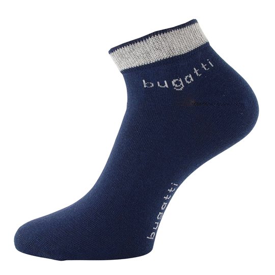 Bugatti nízké pánské ponožky 3 páry tm. modré/sv. modré/hnědé 6138