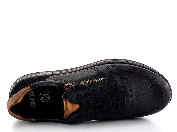 Ara širší tenisky Sapporo Schwarz/Marrone 12-27540-01