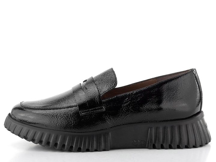 Wonders lakované slip-on polobotky negro A-4402