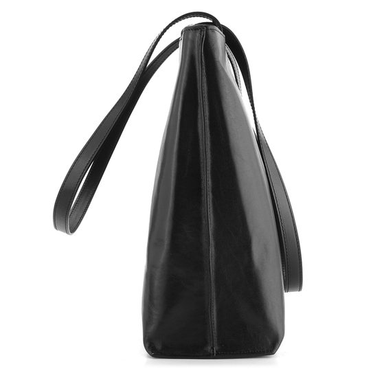 Elega kožená kabelka zipová černá 67905