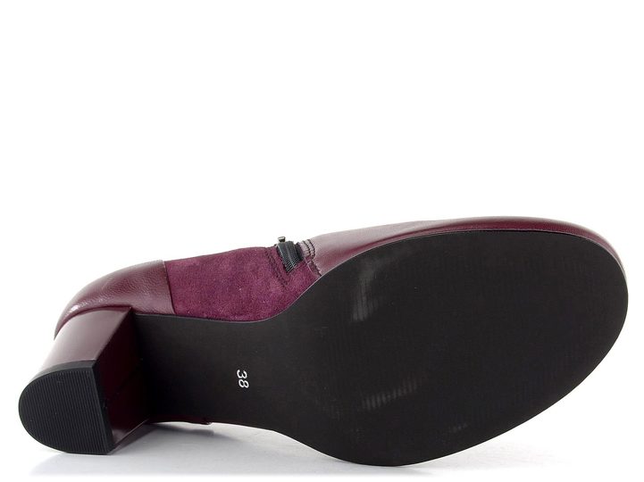 Barton dámské elegantní polobotky na podpatku merlot 13.22