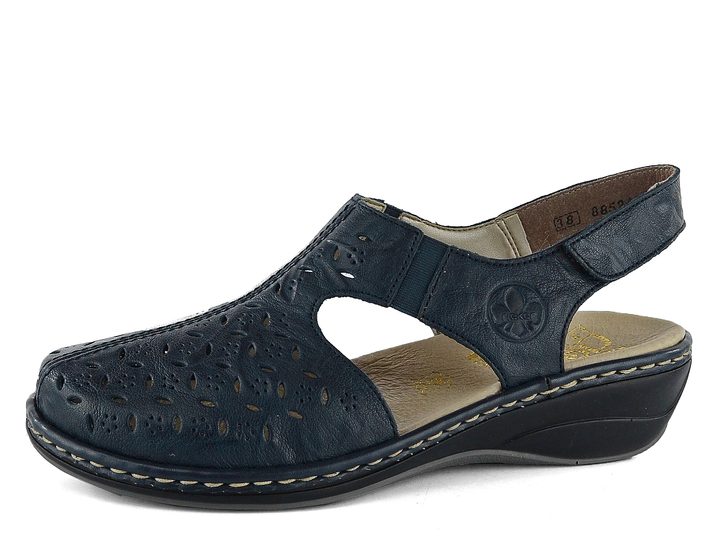 Rieker fuzbetové sandály s plnou špičkou temně modré 47776-14
