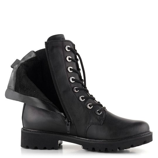 Remonte šnurovacia členková obuv na hrubej podošve čierna D8668-00