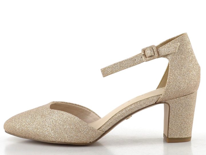 Tamaris lodičky s kotníkovým páskem Lt. gold glam 1-24432-41