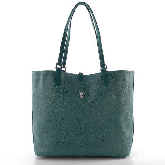 U.S. POLO ASSN. velká oboustranná shopper kabelka s etují zelená BEUM08706WVPF77