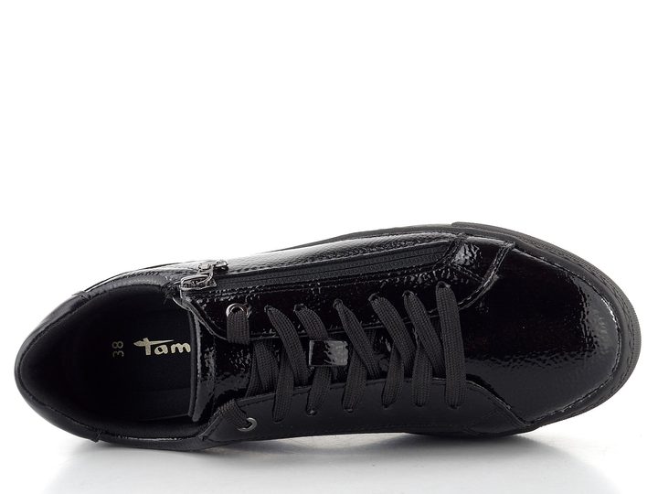 Tamaris tenisky na platforme black patent 1-23313-41
