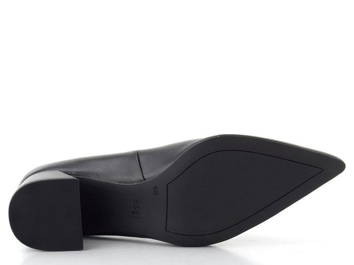 Högl kožené lodičky na širokom podpätku čierne 0-104500-0100