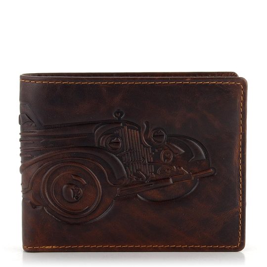 Pánska peňaženka s razbou auta tmavo hnedá 19179