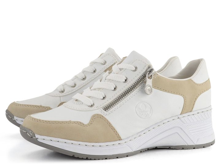 Rieker tenisky na kline biele/béžové N4324-80