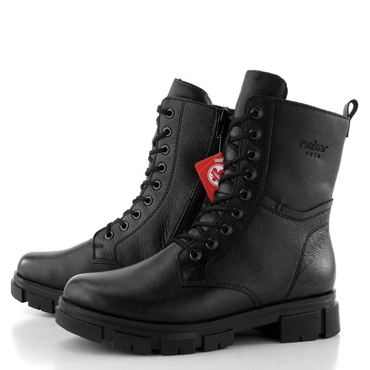 Rieker vyššia šnurovacia členková obuv čierna Y7116-00