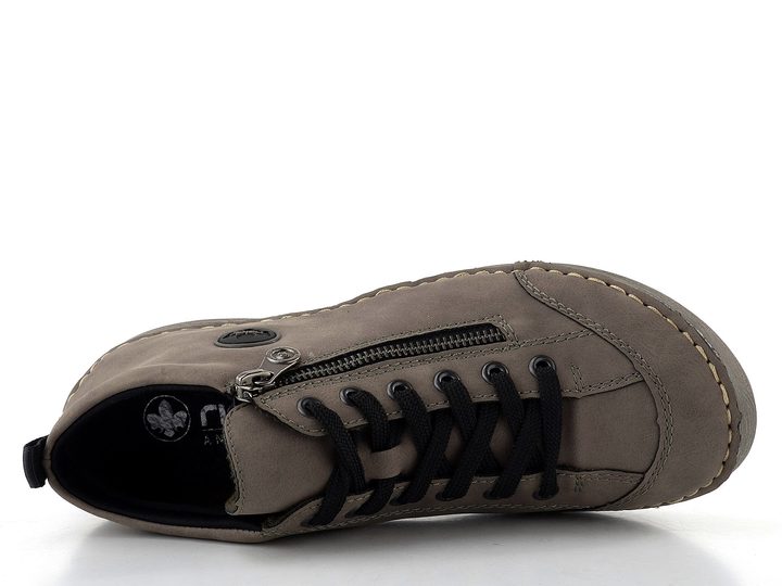 Rieker šněrovací kotník se zipem šedý 52514-42