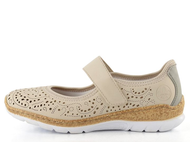 Rieker sportovnější baleríny s páskem béžové N4299-60