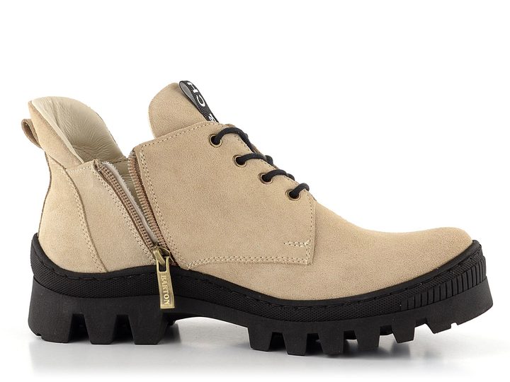 Barton semišové polobotky béžové 2233