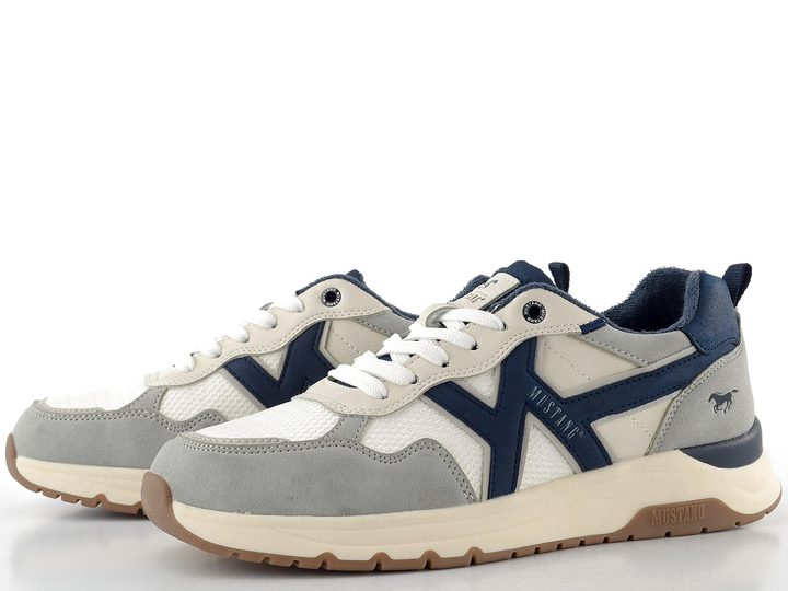 Mustang pánske šnurovacie tenisky grey/white/navy 26M0291004