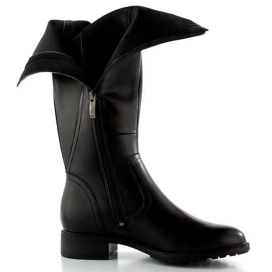 Tamaris hladké kožené kozačky black 1-25550-47