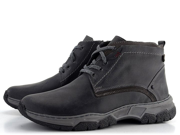 Klondike pánský šněrovací kotník se zipem šedý 868