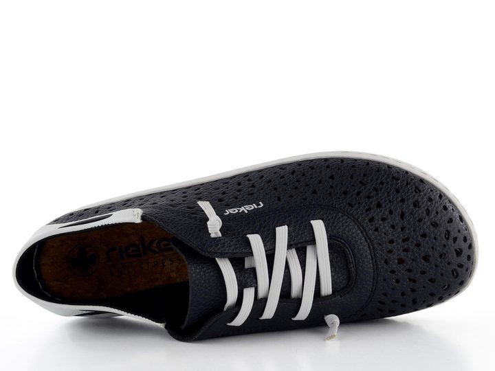 Rieker tmavo modré poltopánky s pružným šnurovaním 52805-14