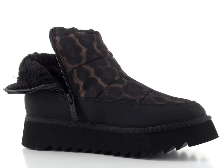 Tamaris prošívaný kotník na platformě black/leopard 1-26810-45