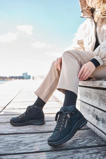 Rieker šnurovacia členková obuv s membránou čierna L7701-00