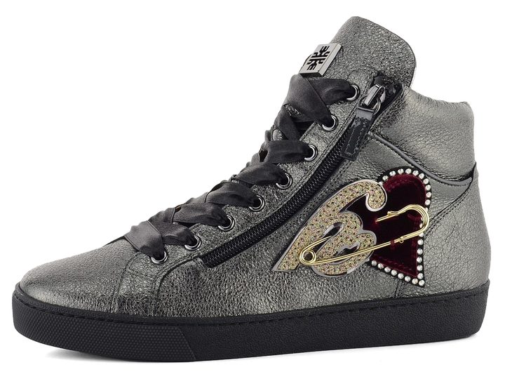 Högl členkové topánky Sneakers s ozdobou Swarovski Antracit 6-100361