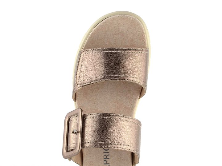 Caprice kožené pantofle s vyměnitelnou stélkou Taupe Metallic 9-27203-44