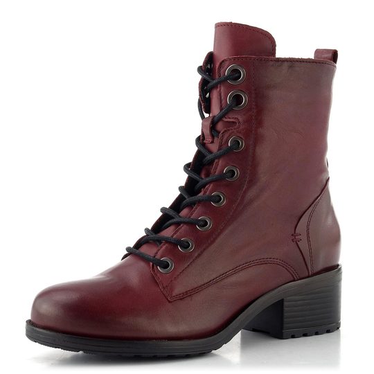 Creator šněrovací kotník na podpatku Soft Antique bordo IB 2101