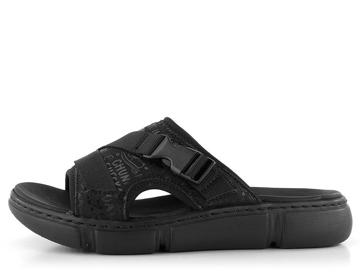 Rieker čierne šľapky s prackou 68990-01