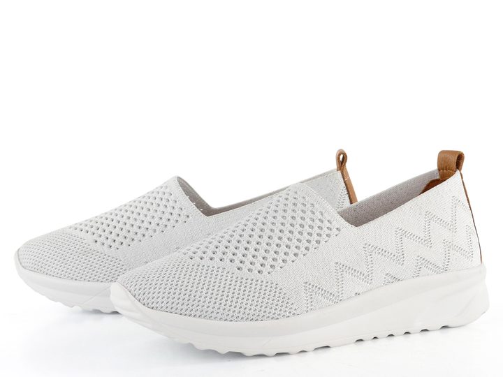 Looke stříbrné úpletové mokasíny/slip-on Francene L0438_16