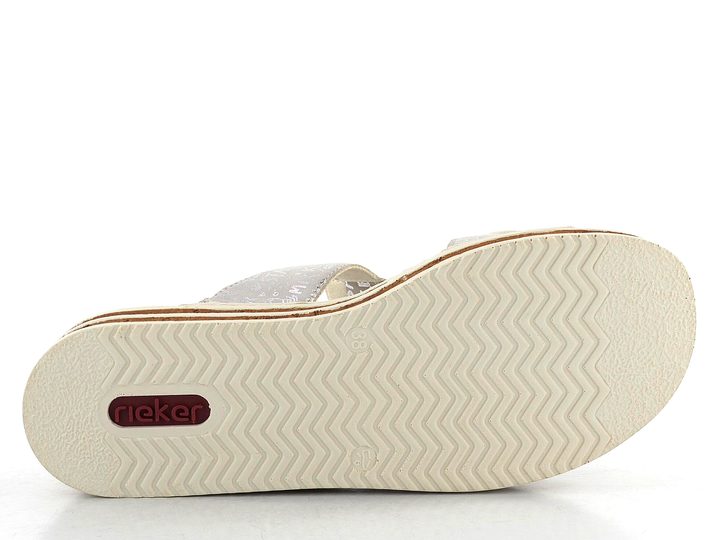 Rieker strieborné šľapky s variabilnými pásikmi 62936-90